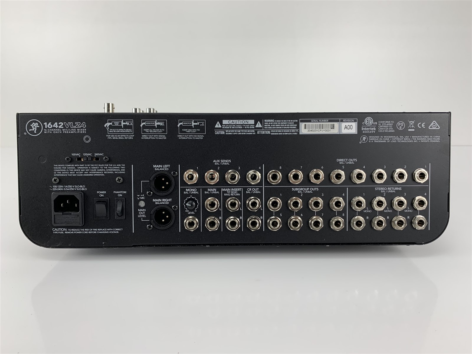 Mackie 1642VLZ4 16-Channel Mic/Line Mixer with 10 Onyx PreAmplifiers - Black