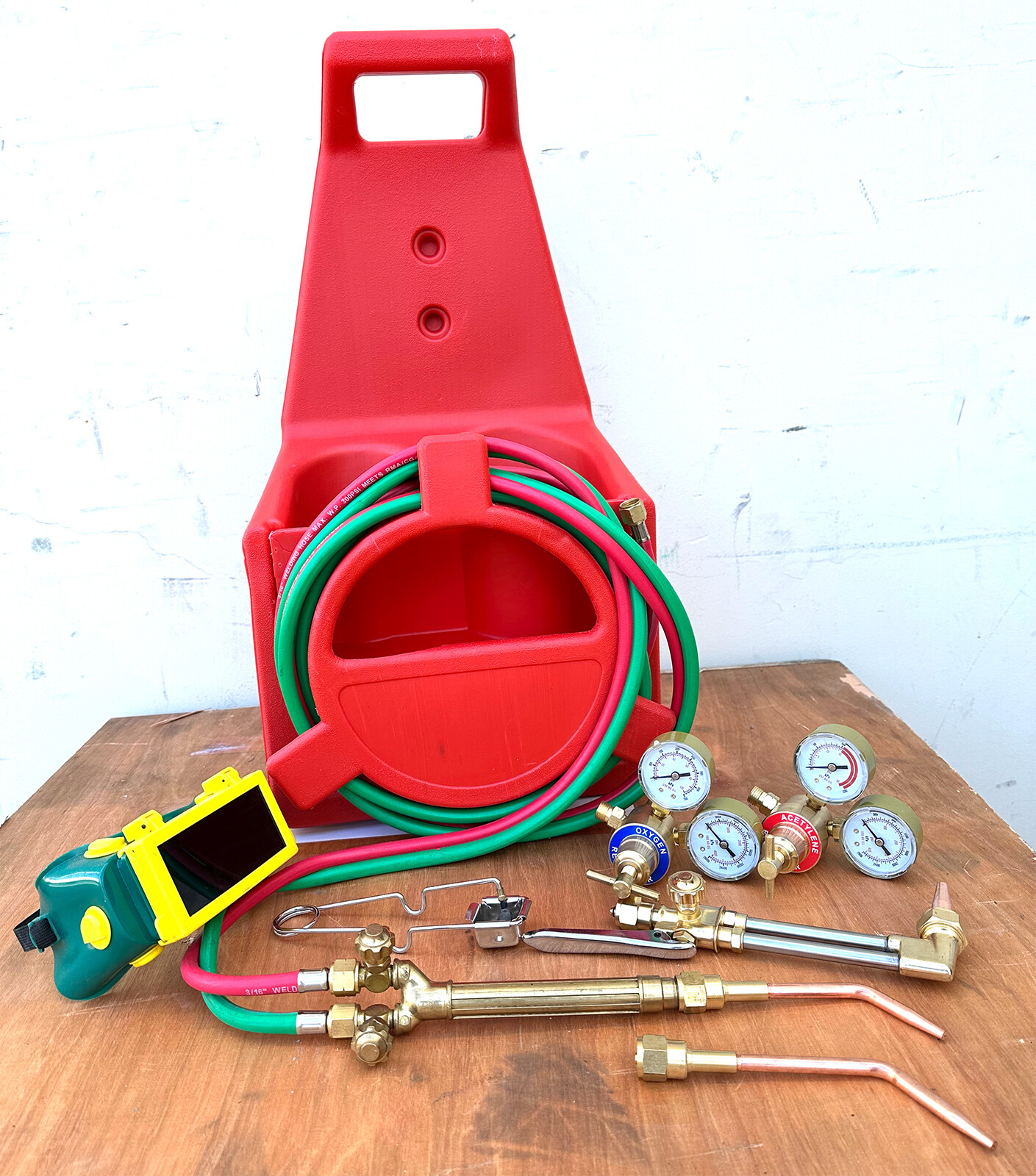 HVAC Portable Tote Oxygen Acetylene Welding Cutting Torch Kit w/ Regulators Hose