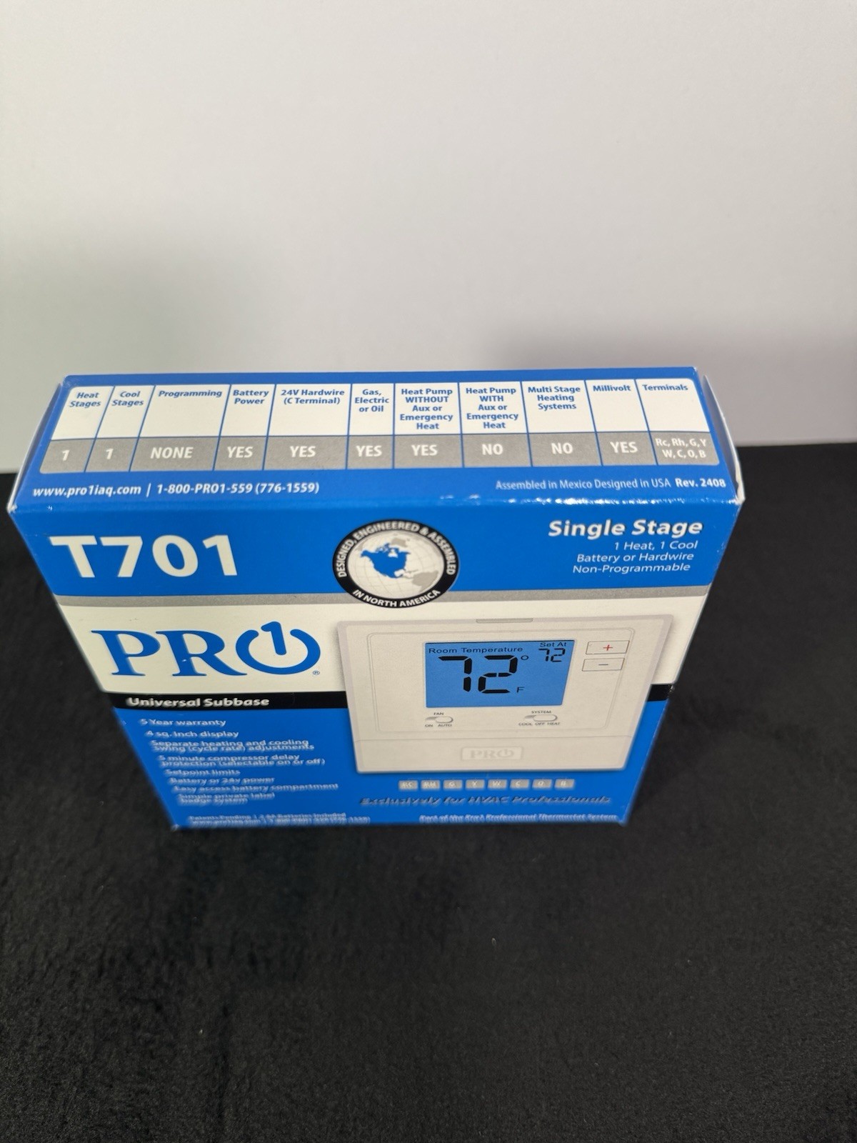 Pro1 IAQ T701 Digital Non-Programmable Thermostat (1H/1C)