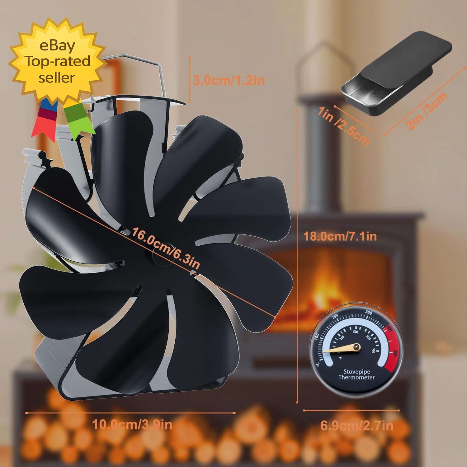 Wood Stove Fan Heat Powered Fireplace Fans Non Electric Heat Activated Thermal F