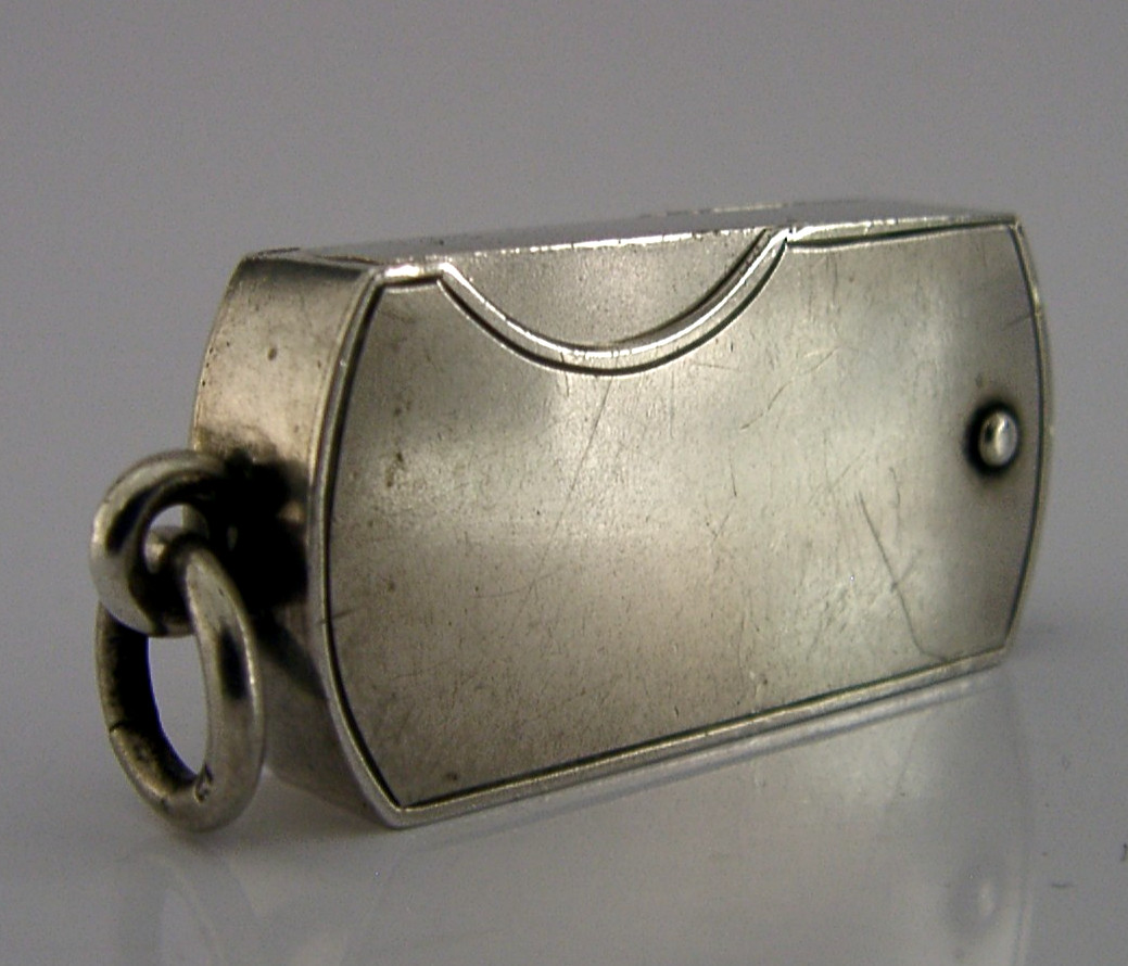 RARE ENGLISH 1879 STERLING SILVER VICTORIAN VESTA CASE ANTIQUE