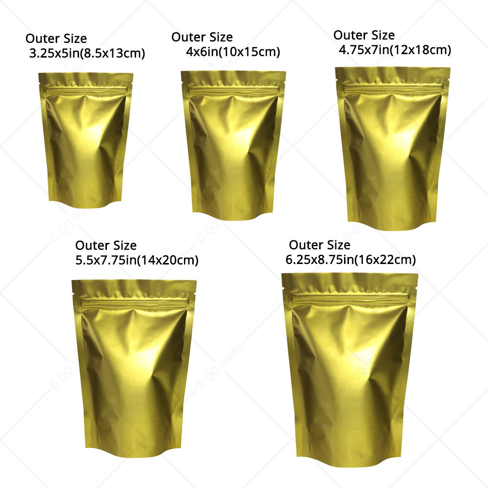 Multi-Color & Sizes Matte Two Sided High Quality Foil Stand up Zip Lock Bag M