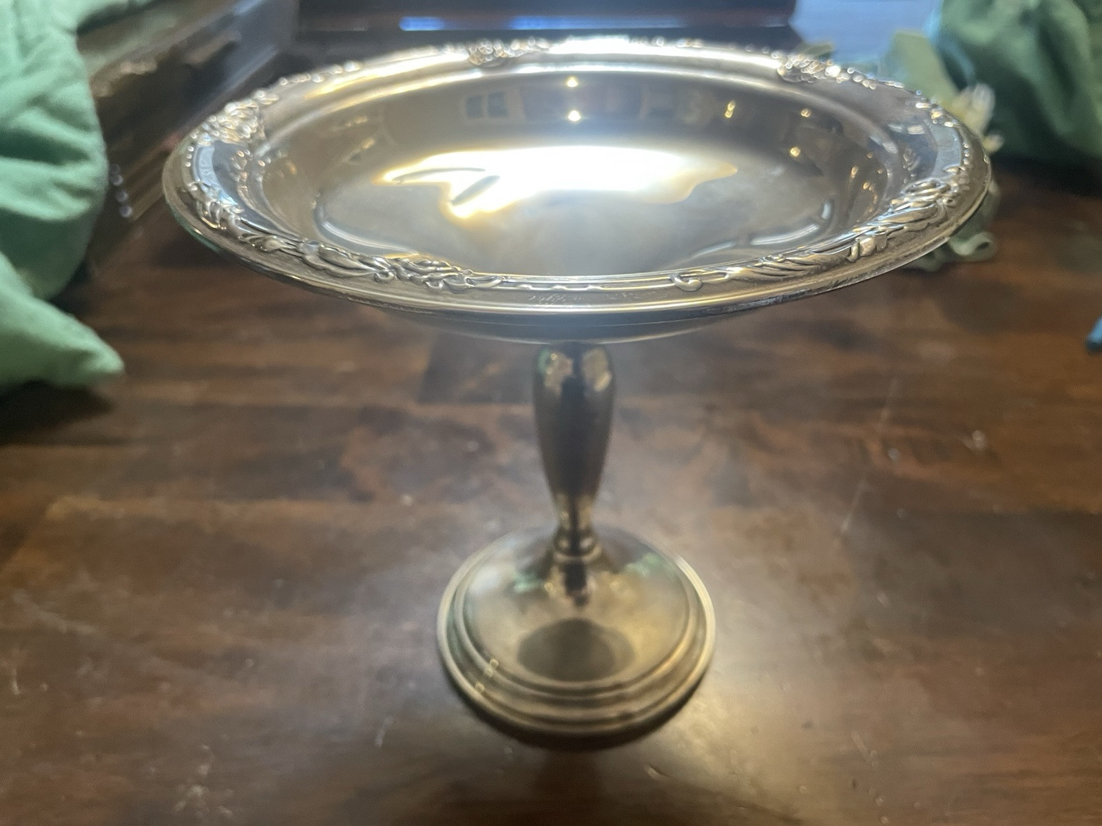Oneida "Damask Rose" Sterling Silver Weighted Compote. S