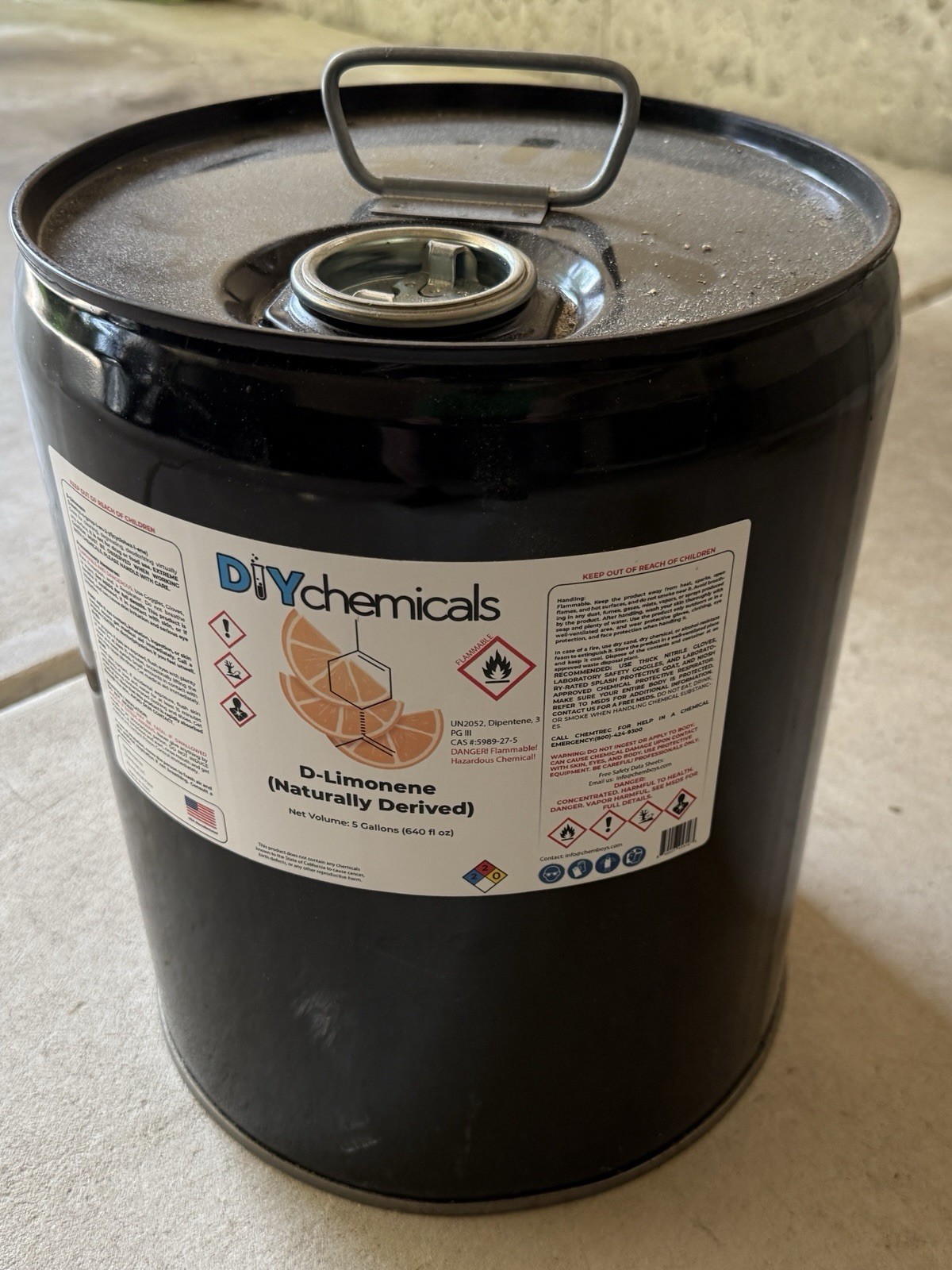 D-Limonene – Solvent 5 Gallons , Naturaly Derived , DIY chemicals Brand