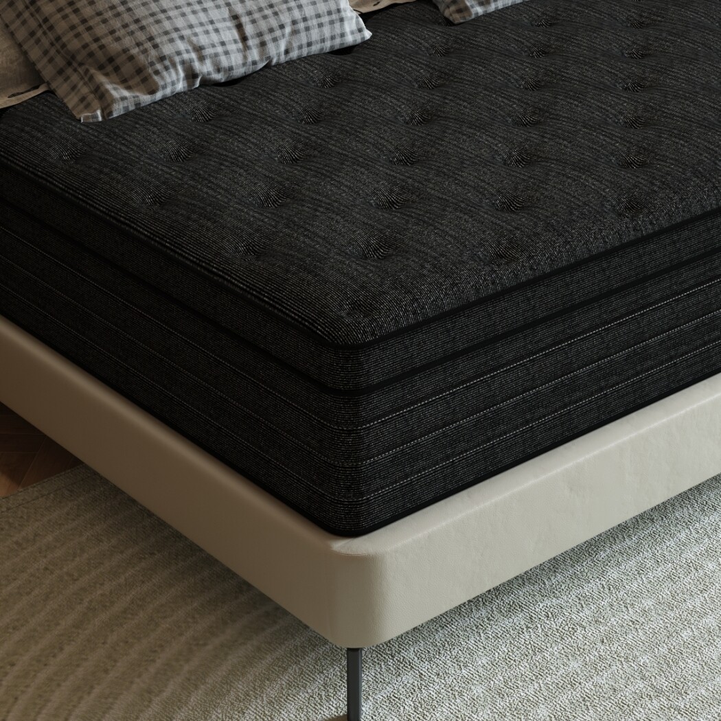 12" 14" Mattress in a box Twin Full Queen King Hybrid Spring Medium Firm Black