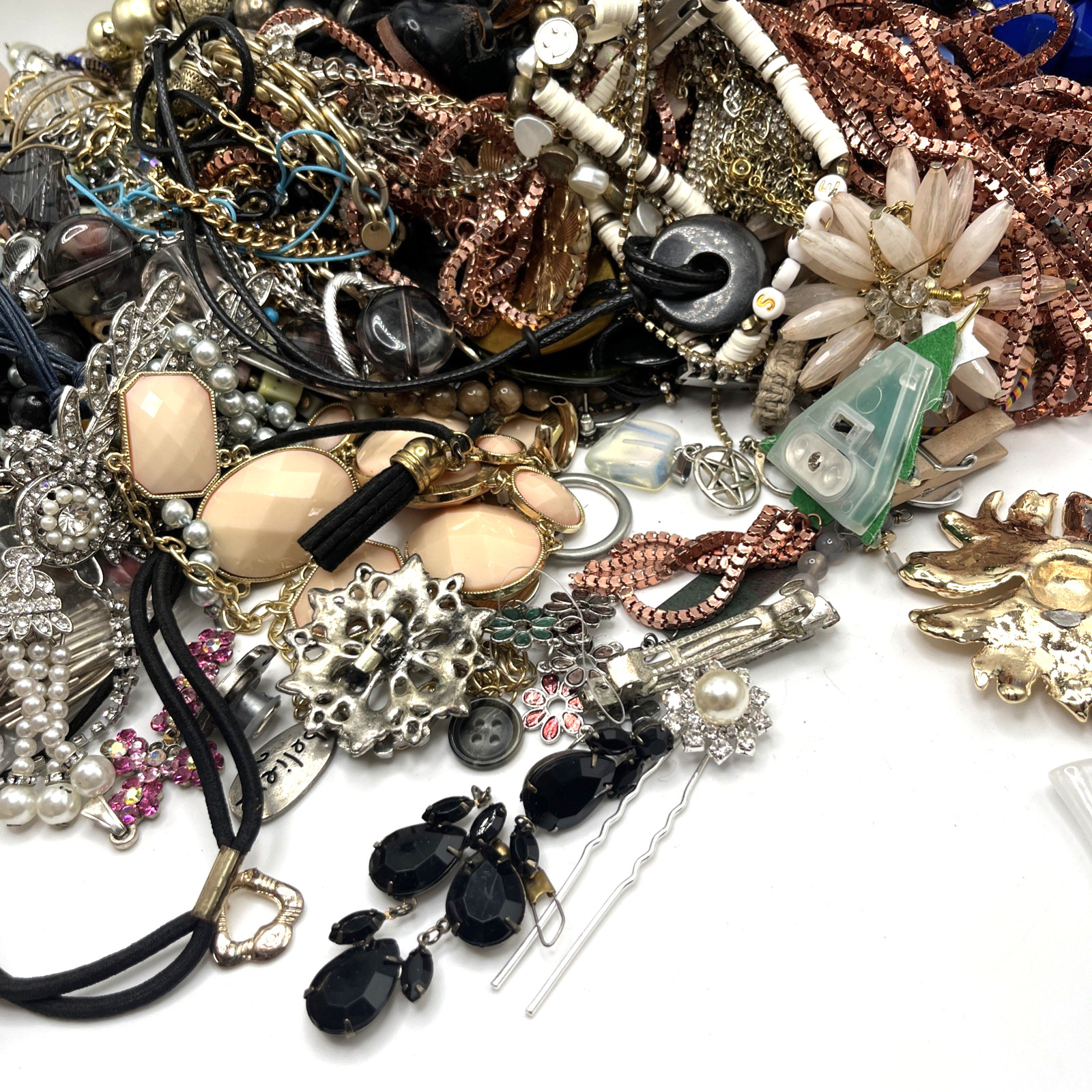 5+ Lb Jewelry Craft Lot Broken Junk Repurpose Upcycle - Vintage To Now