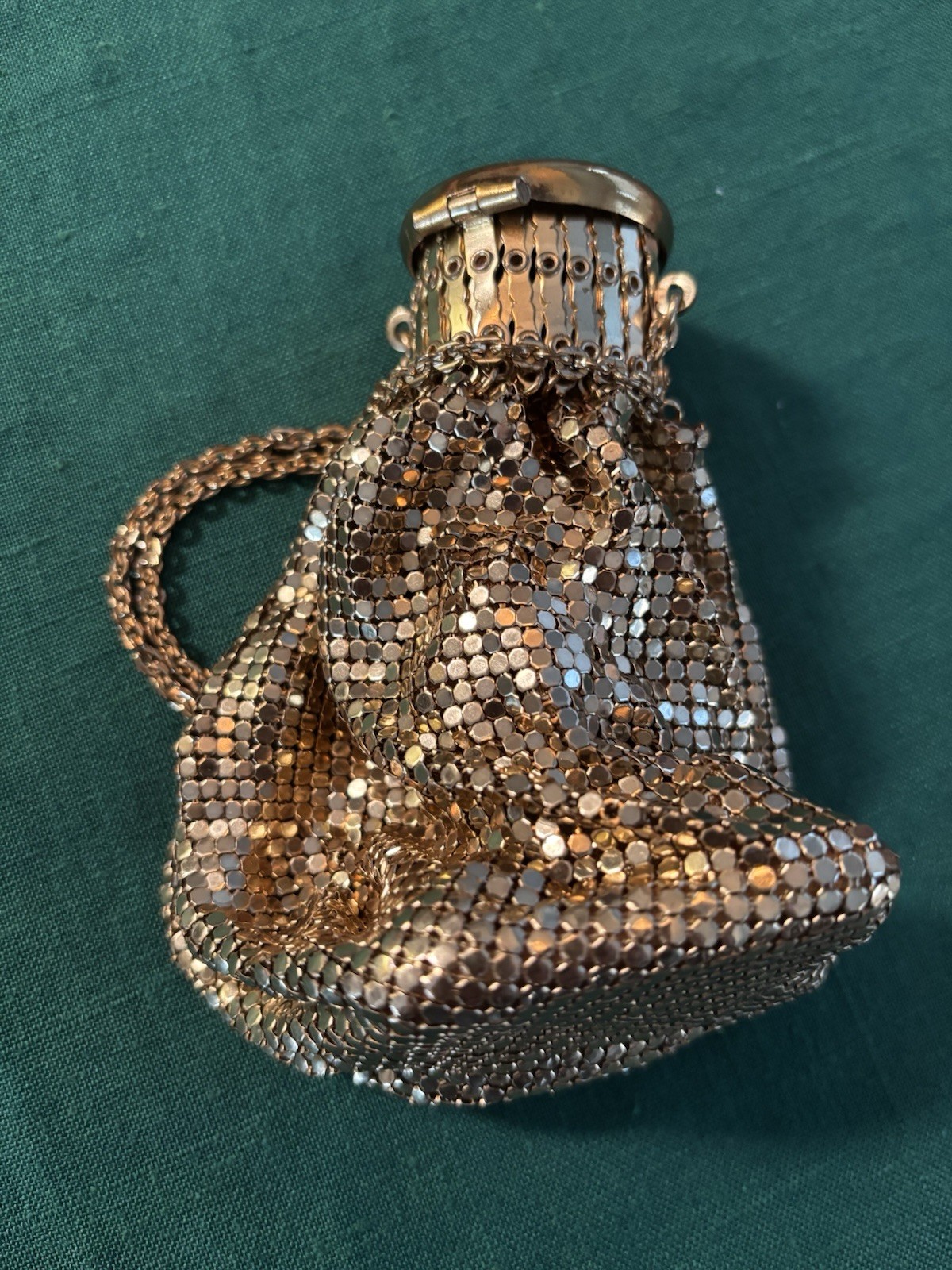 Vintage Whiting & Davis Mesh Purse Flapper Beggar's Bag Expandable Gate Top