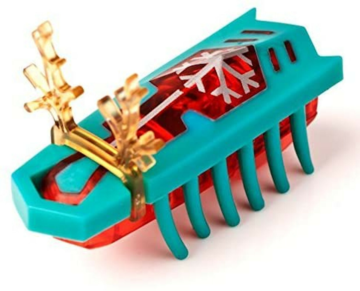 Hexbug Nano Reindeer Antlers TEAL Legs RED Body Hex Bug Rudolph Xmas Ornament