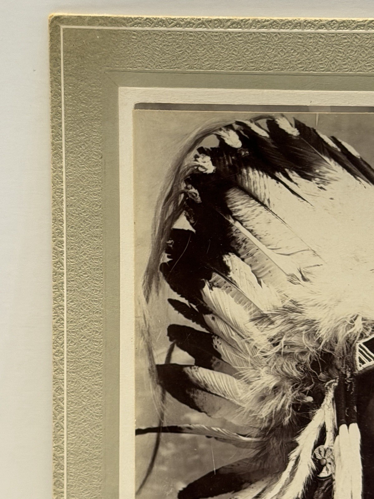 Native American Indian Warrior Photograph Titled: "Kiowa Brave"; "Poor Buffalo"