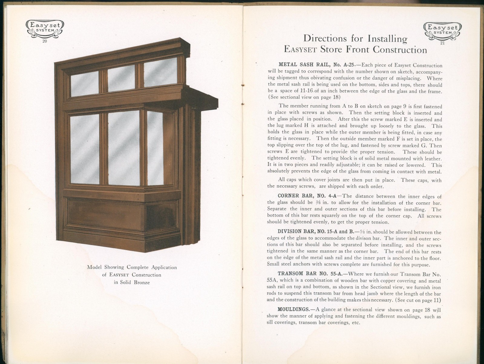 1910 Easyset Glass Setting Trade Catalog Price List Kansas City MO Color Plates