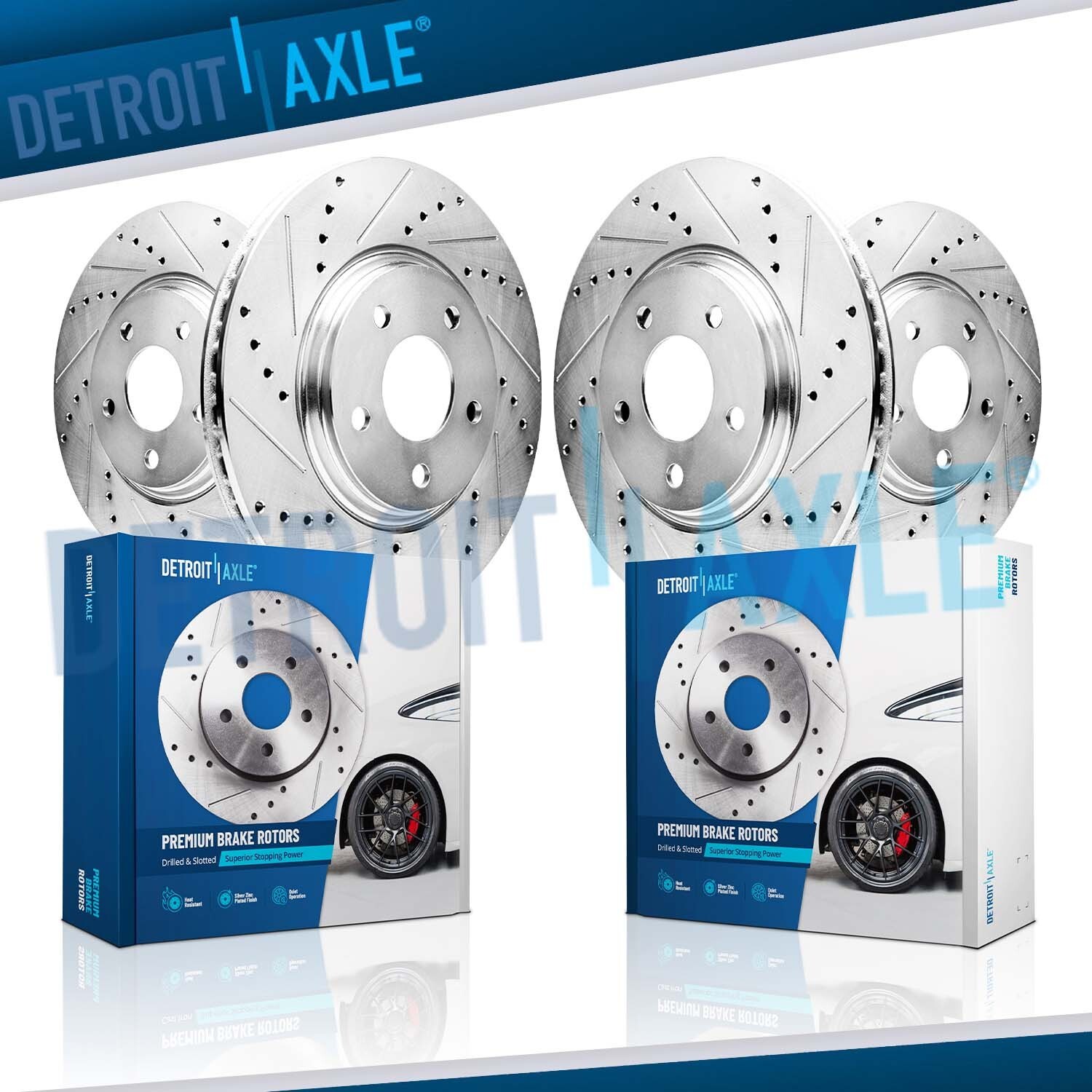 Front Rear DRILLED Brake Rotors for 2009-2015 Infiniti G37 Q60 Nissan 350Z 370Z