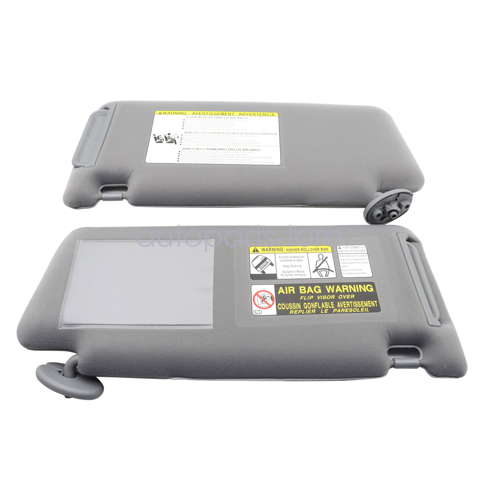 2005-2015 For Toyota Tacoma Sun Visor LH Driver & RH Passenger Side Gray 1 Pair