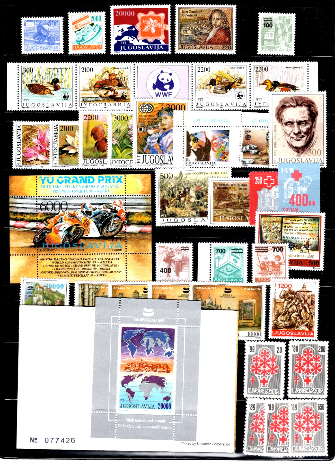 Yugoslavia Sc#1938/RA87, 1989 Collection: 30+ Stamps+ 2 SS+1 Booklet Mint NH OG