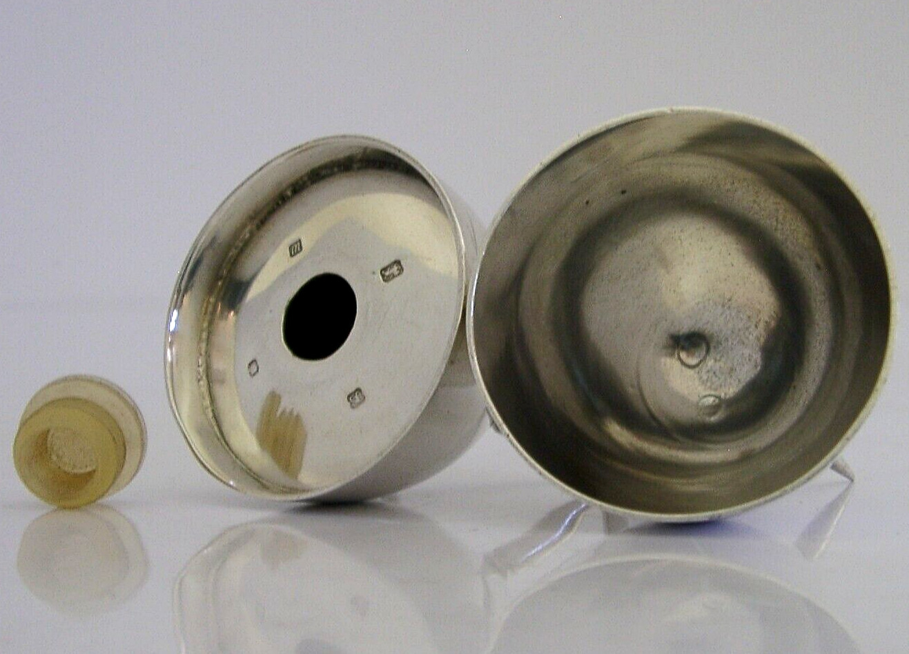 SUPERB MID CENTURY MODERN STERLING SILVER SALT PEPPER CRUET SET 1996/97 118g