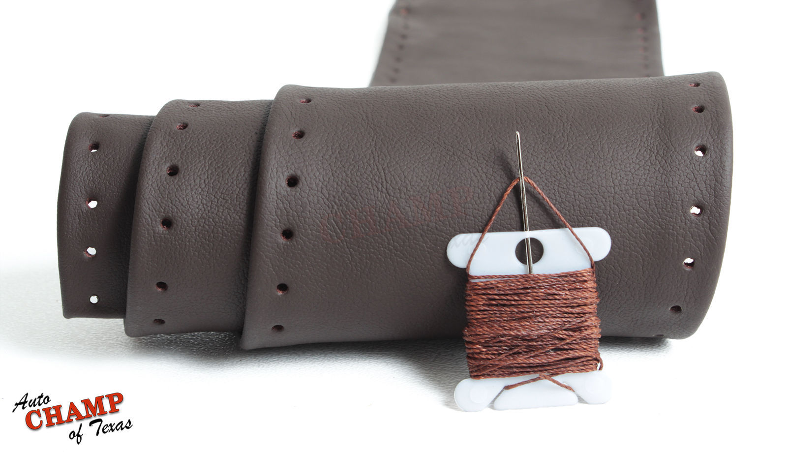 For 2009-2012 Dodge Ram 1500 2500 3500-Leather Steering Wheel Cover, Dark Brown