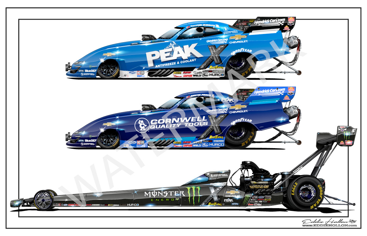 2025 John Force Racing Posters Rendering 2 side print