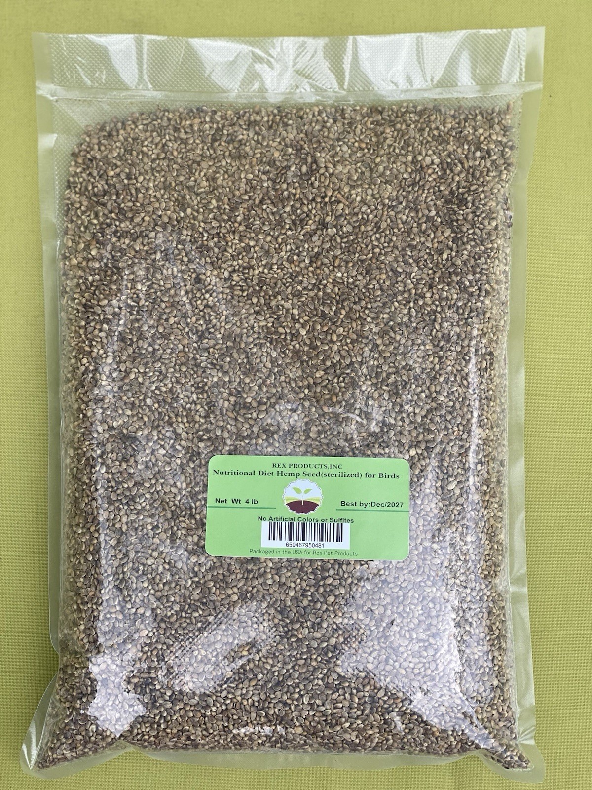 Hemp Seed - For Birds -All Natural Ingredients (4 LB)