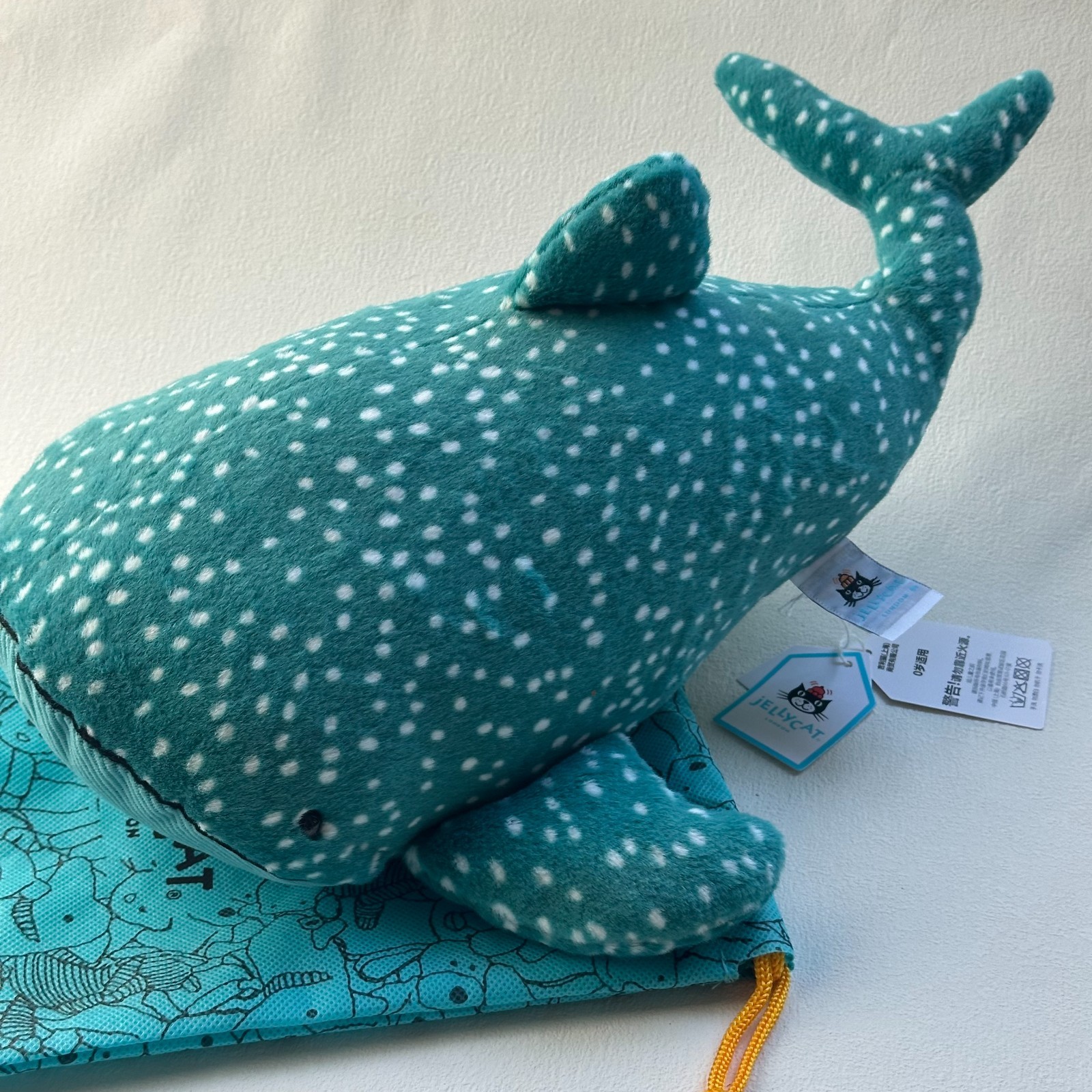 Jellycat Gobfrey Whale Shark 40cm Plush 2025 New with Dust Bag & Tag Ultra Soft