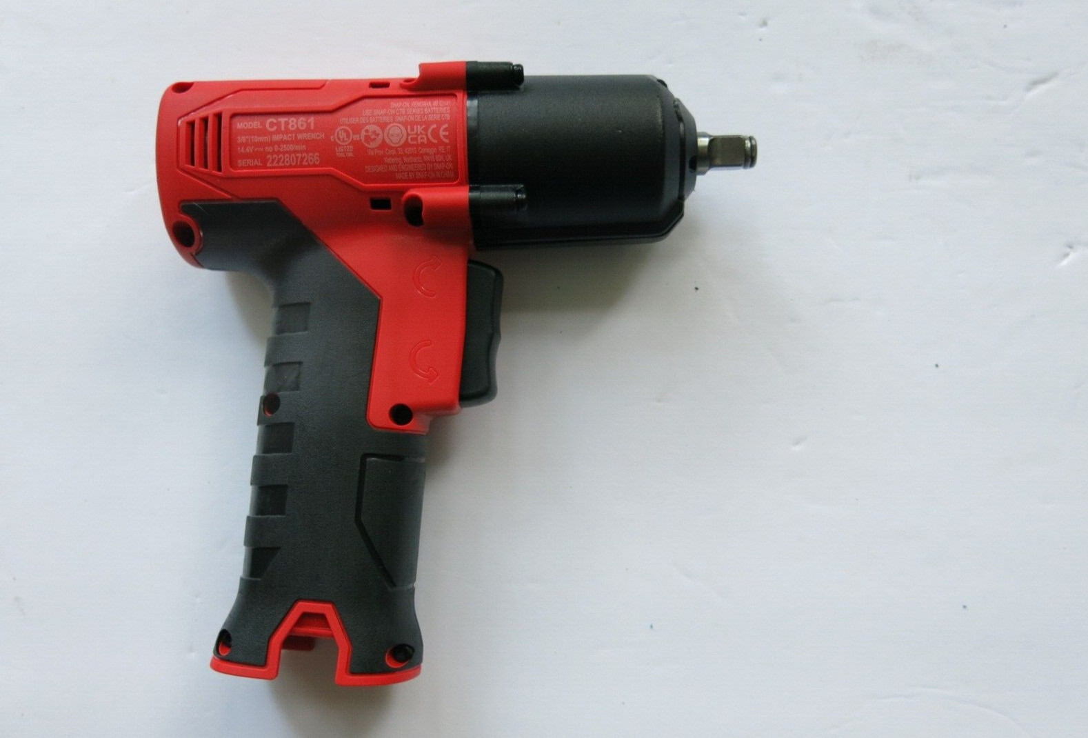 SNAP-ON TOOLS CT861 3/8 Brushless Cordless 14.4v Impact Gun/Wrench FIRE RED