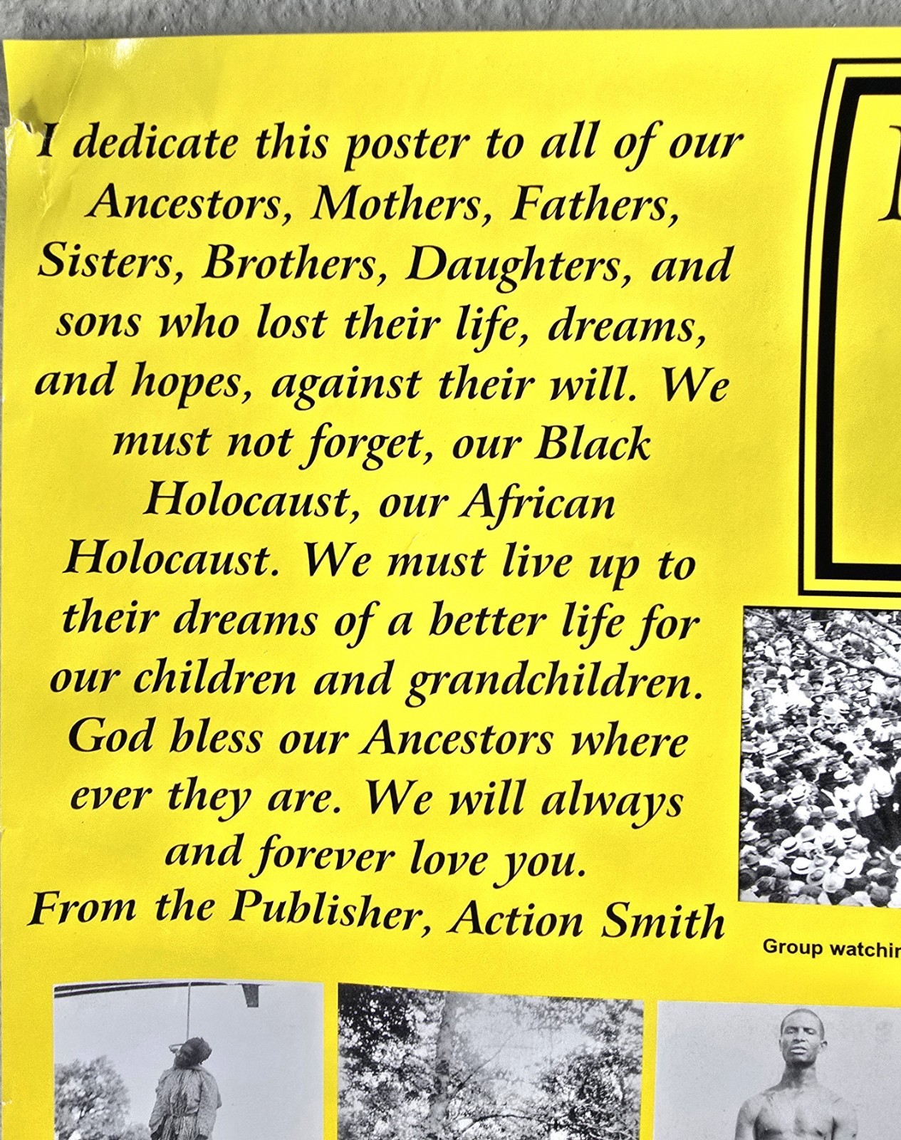 Black History Poster, African-American History 2003 Printing Brooklyn