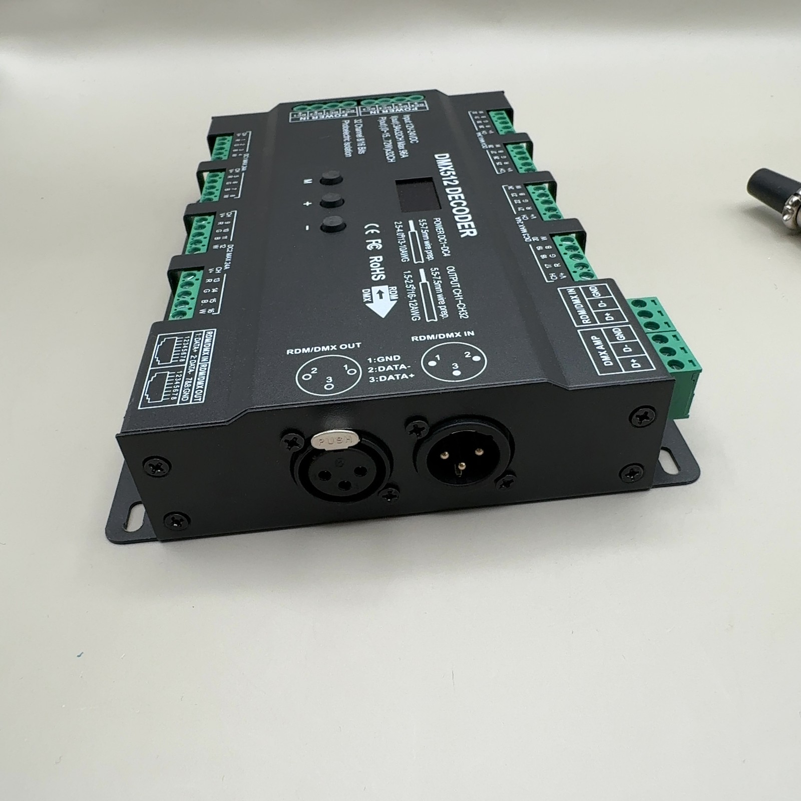 32CH 96A RGBW DMX512 Decoder 16Bit 8KHz LED Driver DC12-24V RDM Display