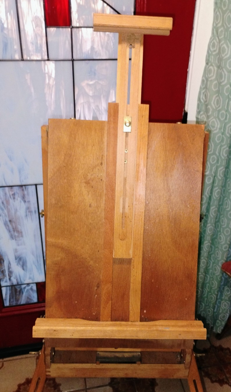 Folding vintage easel Wood dove tails WELL MADE FULL SIZE portable