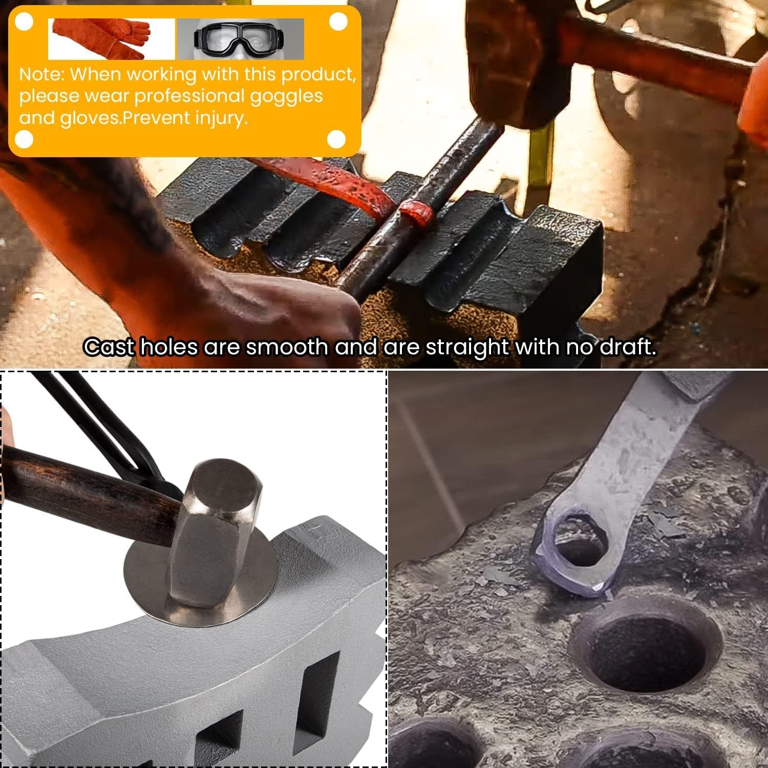 66 Blacksmith Swage Block for Metal Shaping, Dome & Oval Forms, Flat Base