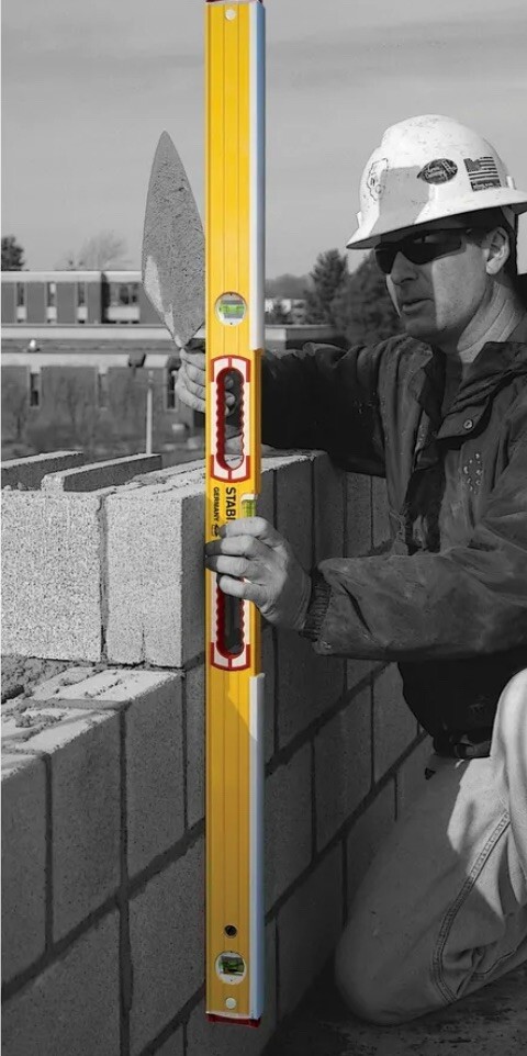 stabila 196-2k 48" mason's level with blow shield striking surface   mr - 36448