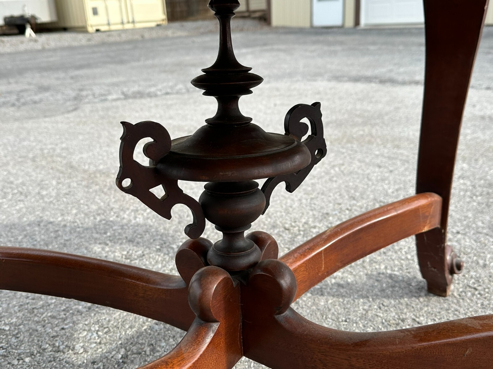 antique carved victorian parlor table center stand 1870 clean turtle top