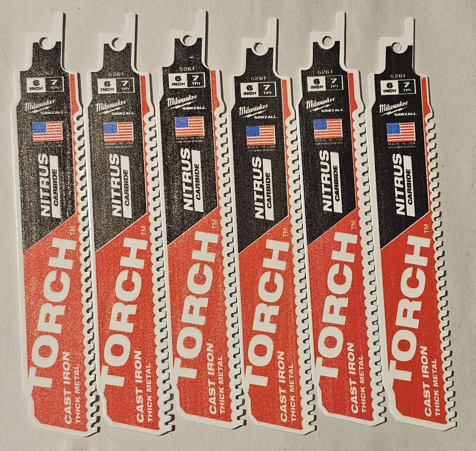 6 NEW Milwaukee 5261,  6 in. 7 TPI TORCH Nitrus Carbide Teeth for Thick Metal