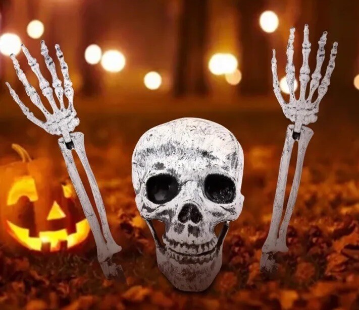 Halloween Skull Skeleton Arms With Spikes For Outdoor Display Decorating Spooky