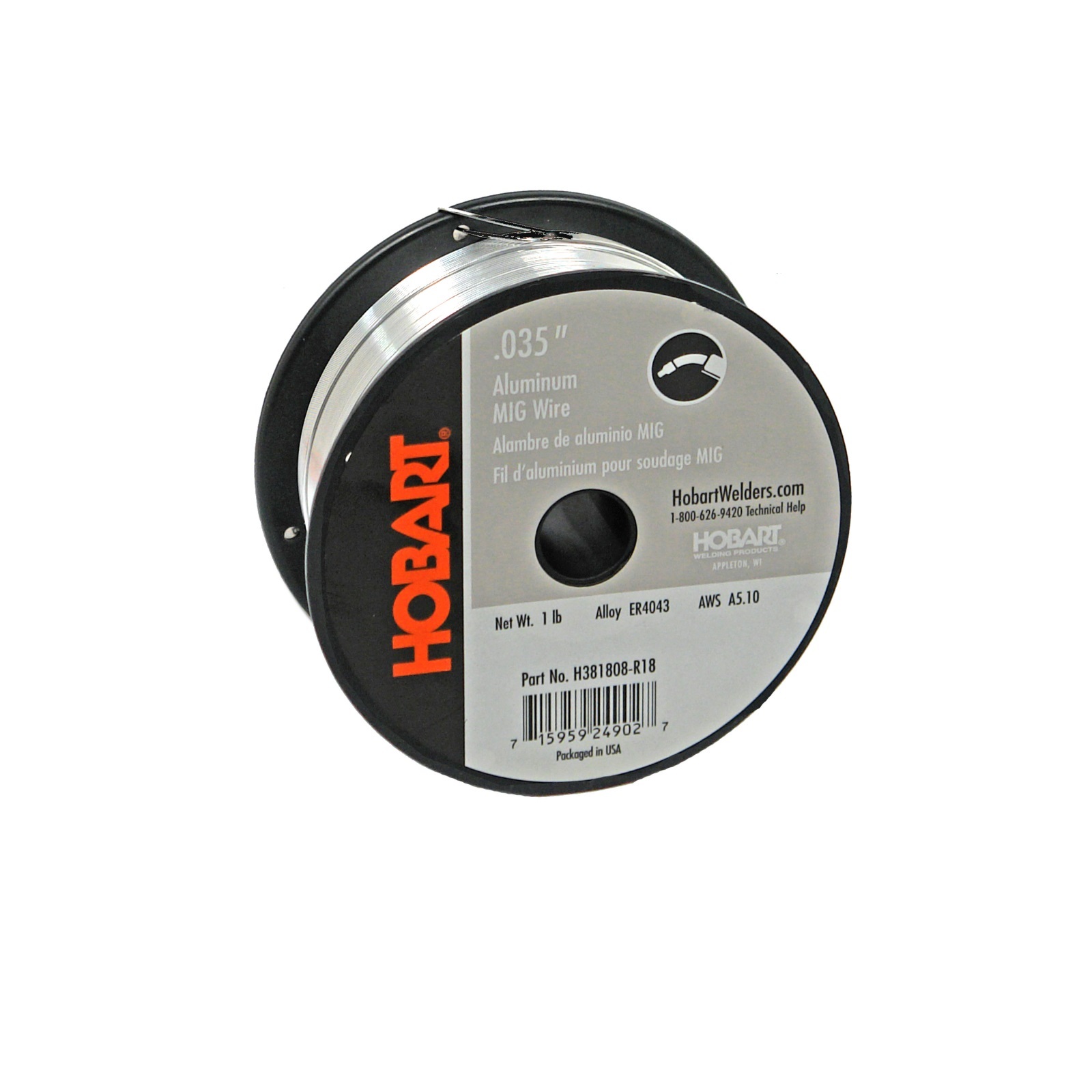 Hobart ER 4043 ALUMINUM MIG WIRE .035 X 1 LB SPOOL