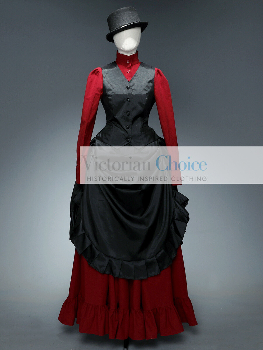 Victorian Steampunk Dark Fantasy Gothic Girl Bustle Dress Comic Con Costume 708
