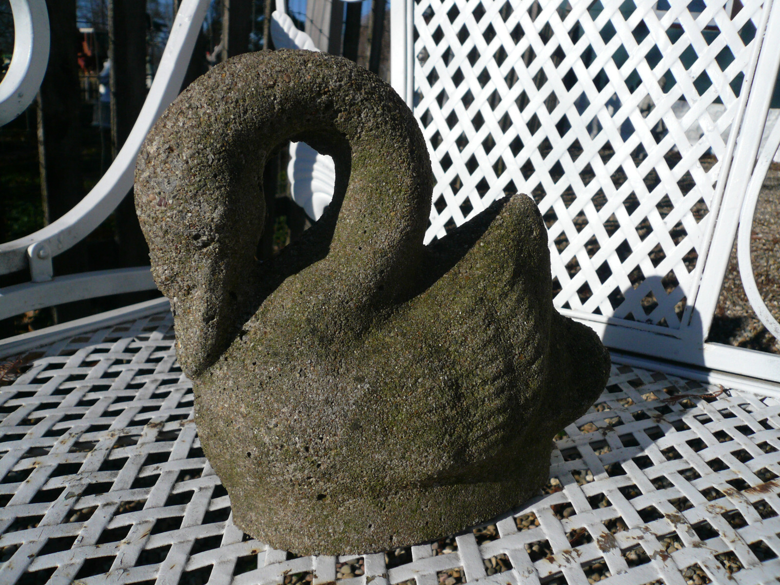Vintage Cement Concrete Garden Swan Statue with Free Shipping