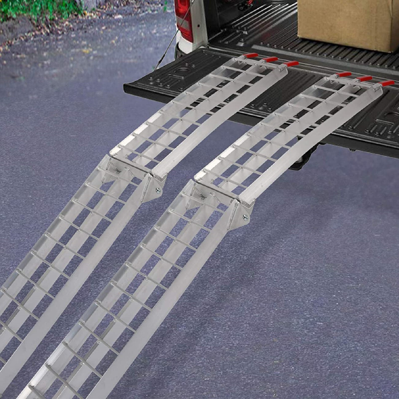 VILOBOS 7.5' Set of 2 Truck ATV Folding Aluminum Loading Ramps 1500 lbs Capacity