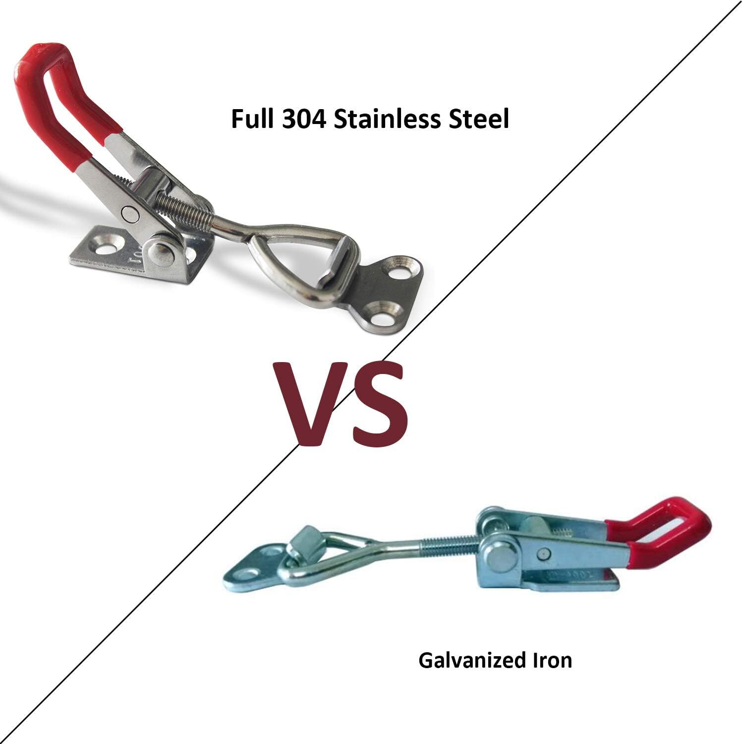 6 X Heavy Duty Steel Toggle Latch Catches Adjustable Lock Clamp For Boxes Case