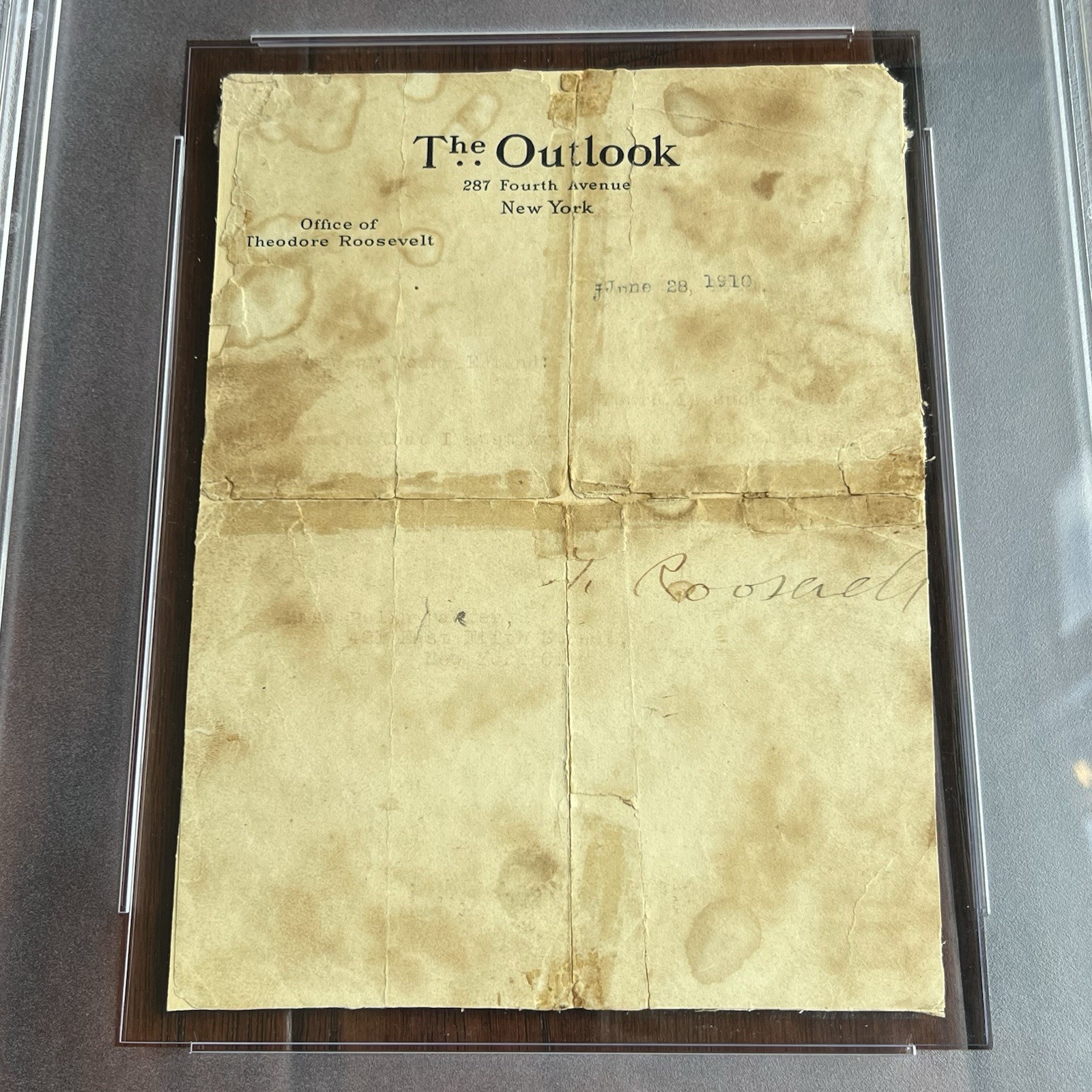 THEODORE ROOSEVELT * PSA * Autograph OUTLOOK Letter Signed 1910 Teddy President