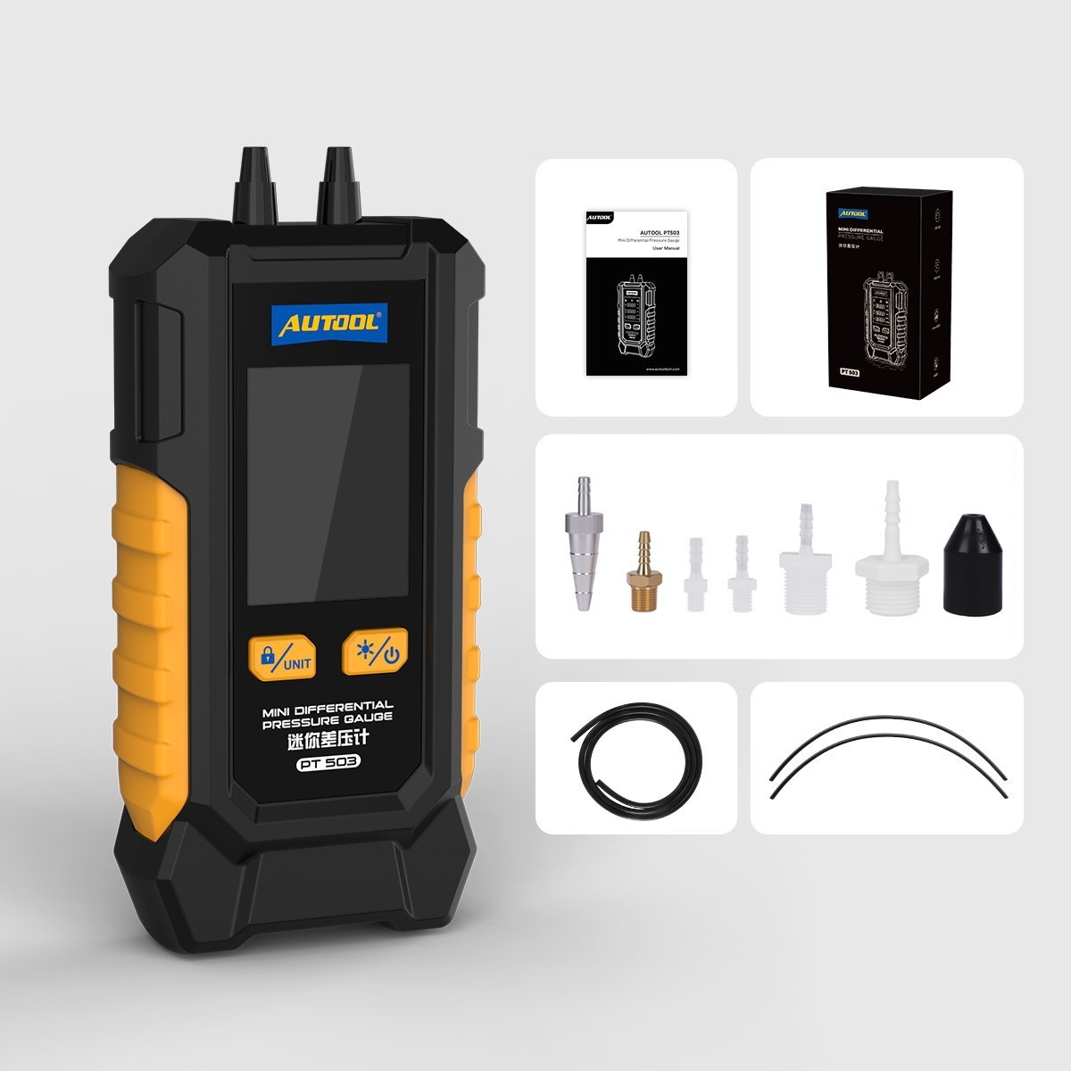 Digital Manometer Portable Differential Gauge Vacuum Pressure Leak Detection