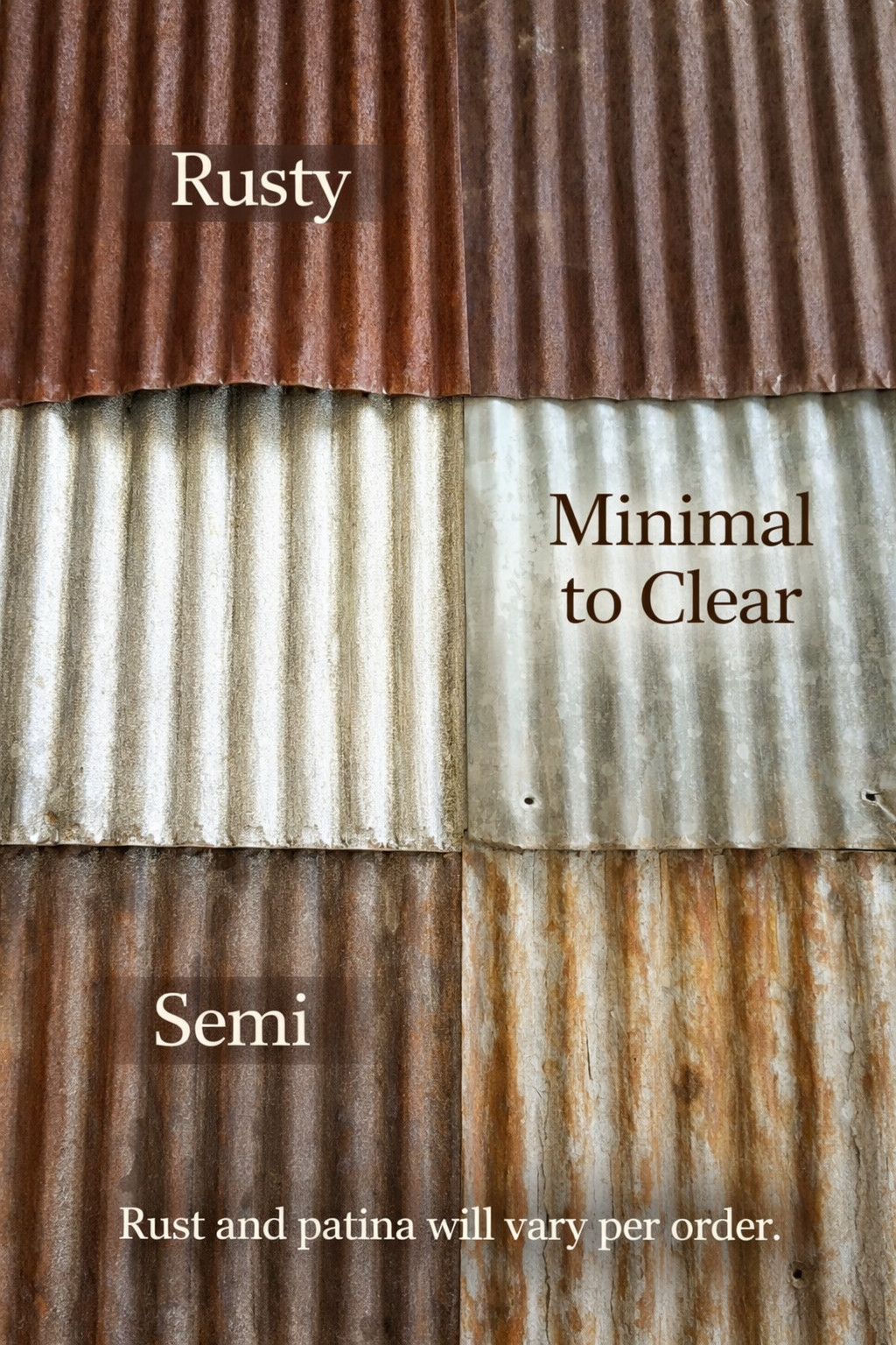 SALE! 10 pcs 11 1/2" x 11 1/2" RECLAIMED CORRUGATED METAL TIN ROOFING PANELS