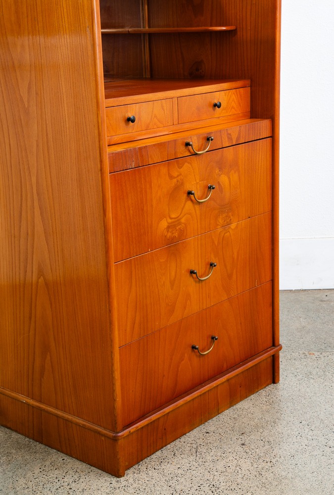 Mid Century Danish Modern Desk Vanity Office Wood 5 Drawers Denmark Mirror Mcm