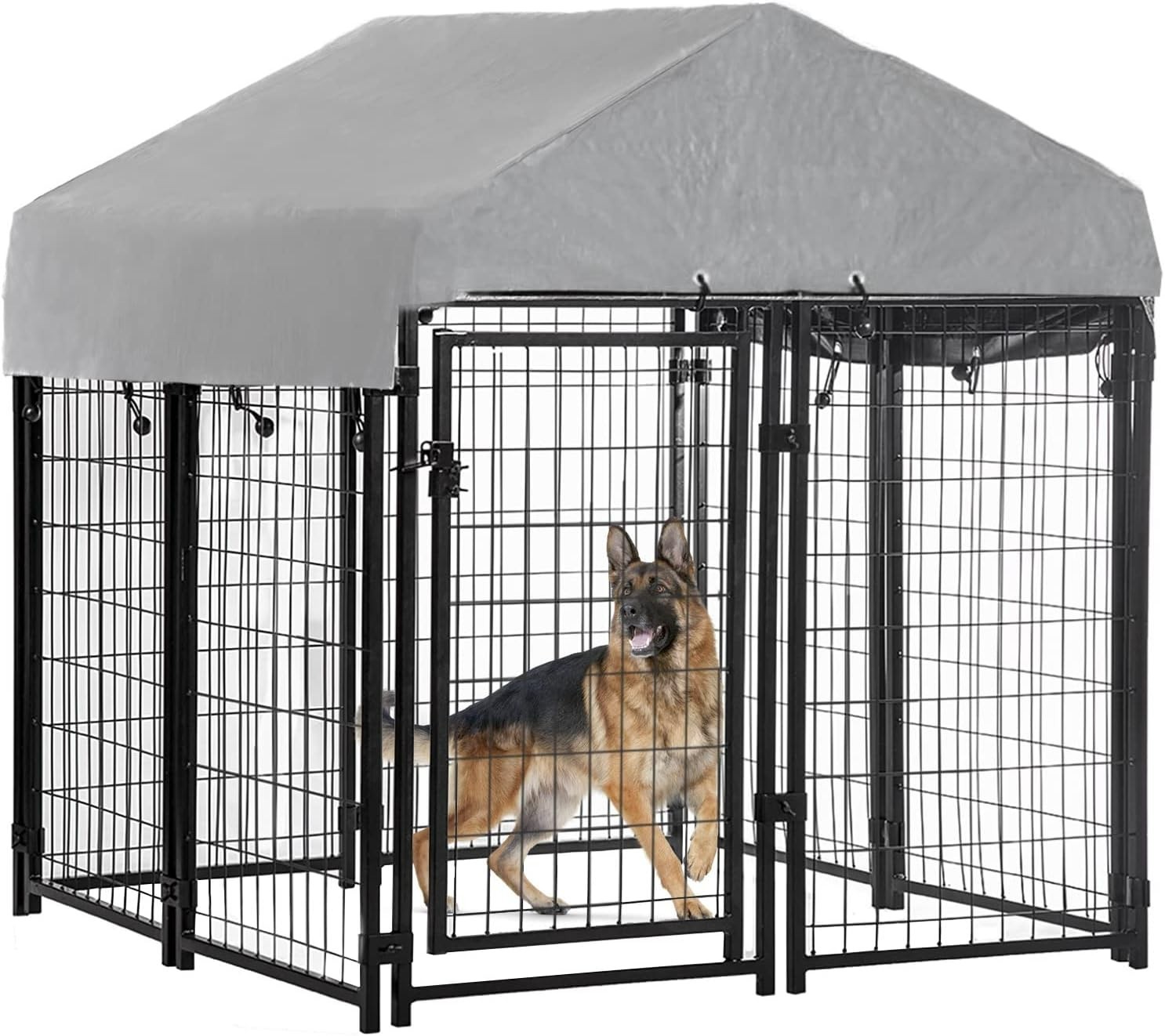 Welded Wire Dog Kennel Heavy Duty Playpen Included a Roof &Water-Resistant Cover