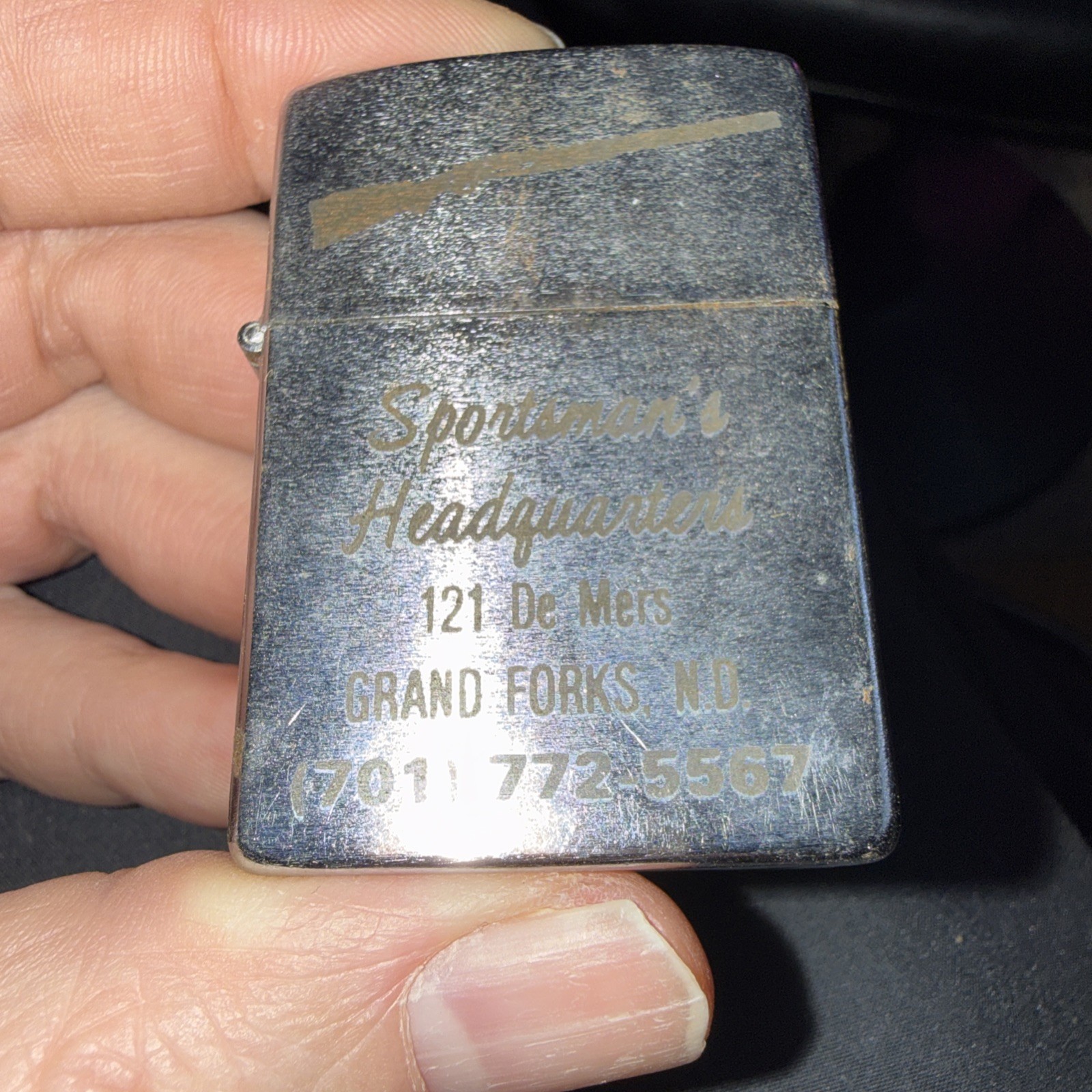 Vintage Advertising Lighter  GUN Sportsman’s Headquarters Grand Forks ND
