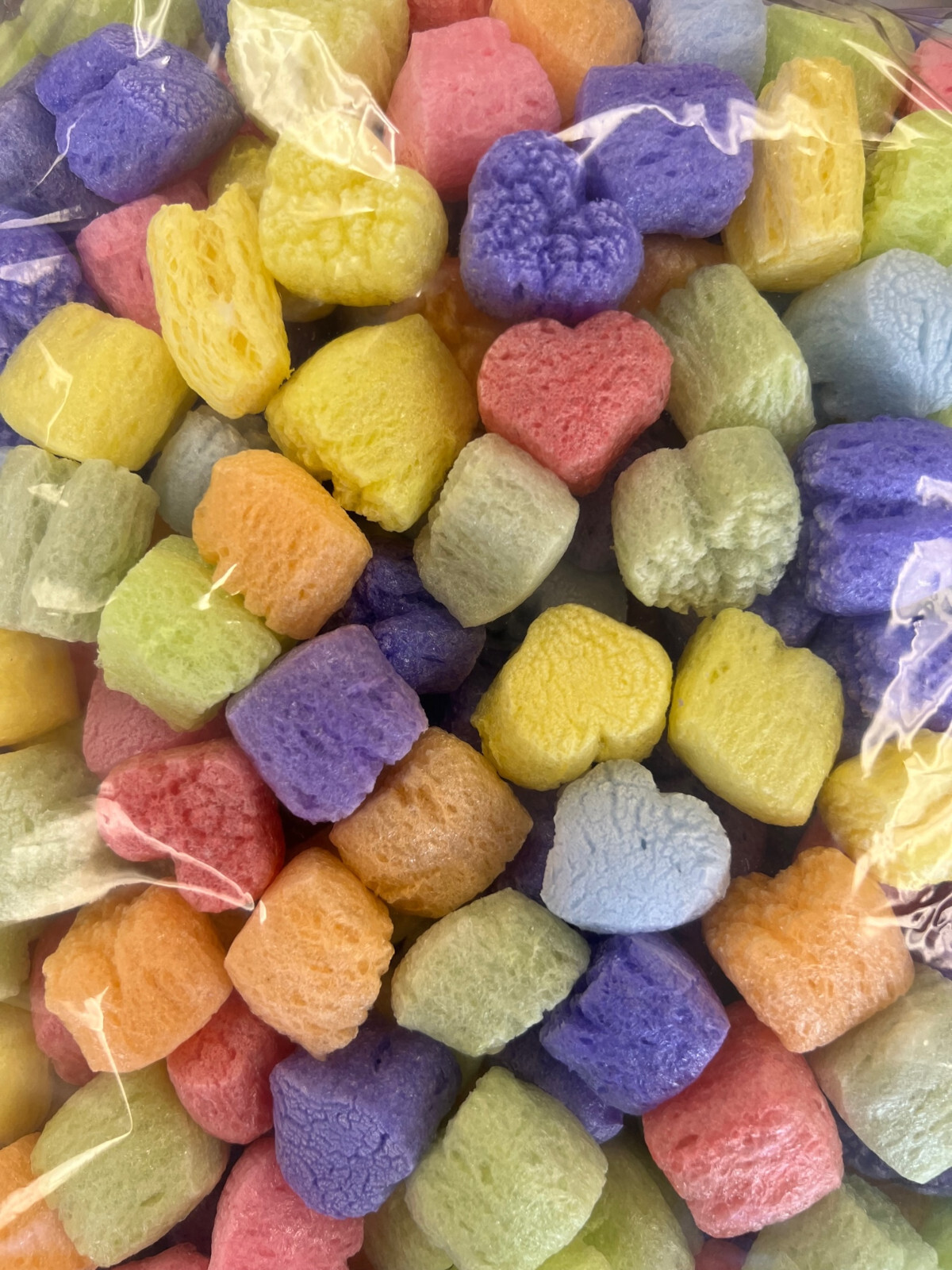 FunPak Packing Peanuts Rainbow Hearts Multicolor MiniPack .6 cu ft Biodegradable