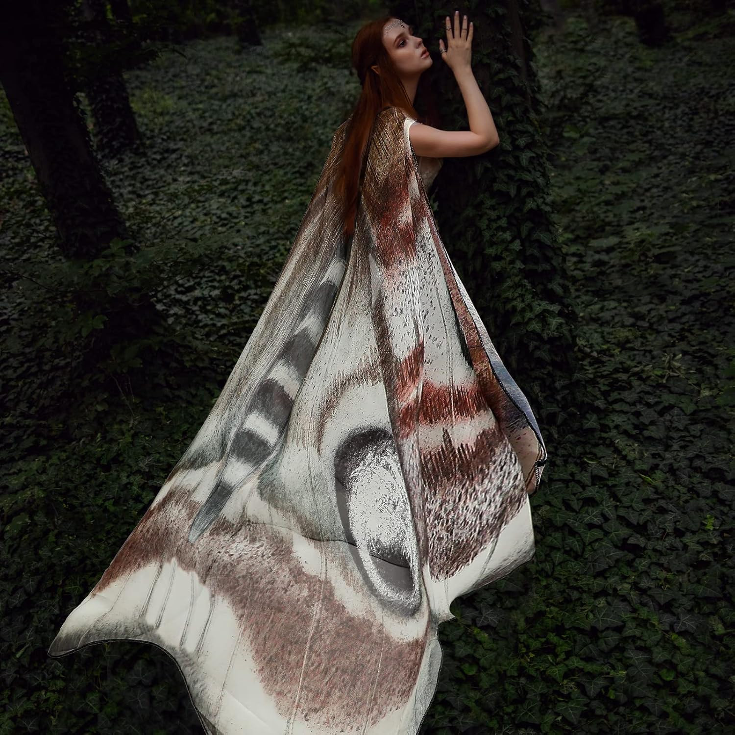 2 Pcs Halloween Moth Wings Costume Butterfly Shawl Moth Wing Cape Costume Access