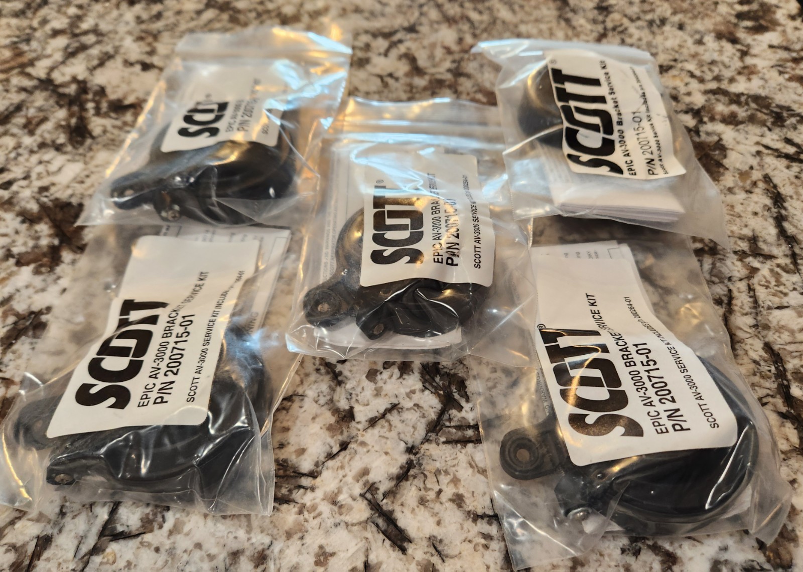 LOT of 5 NEW Scott AV3000 Mask Voice Amplifier Mounting BRACKETS SCBA 200715-01