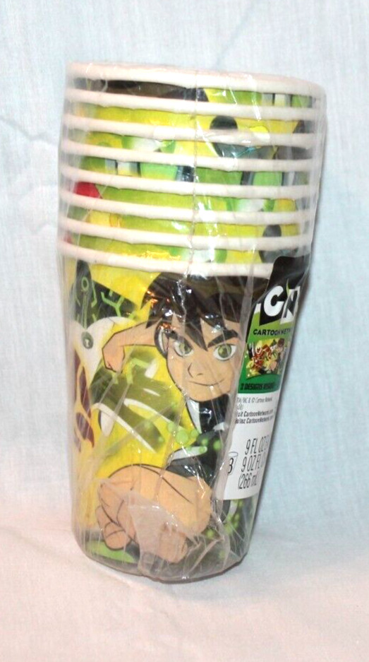 NEW IN PACKAGE BEN 10 CARTOON NETWORK 8-CUPS PARTY SUPPLIES