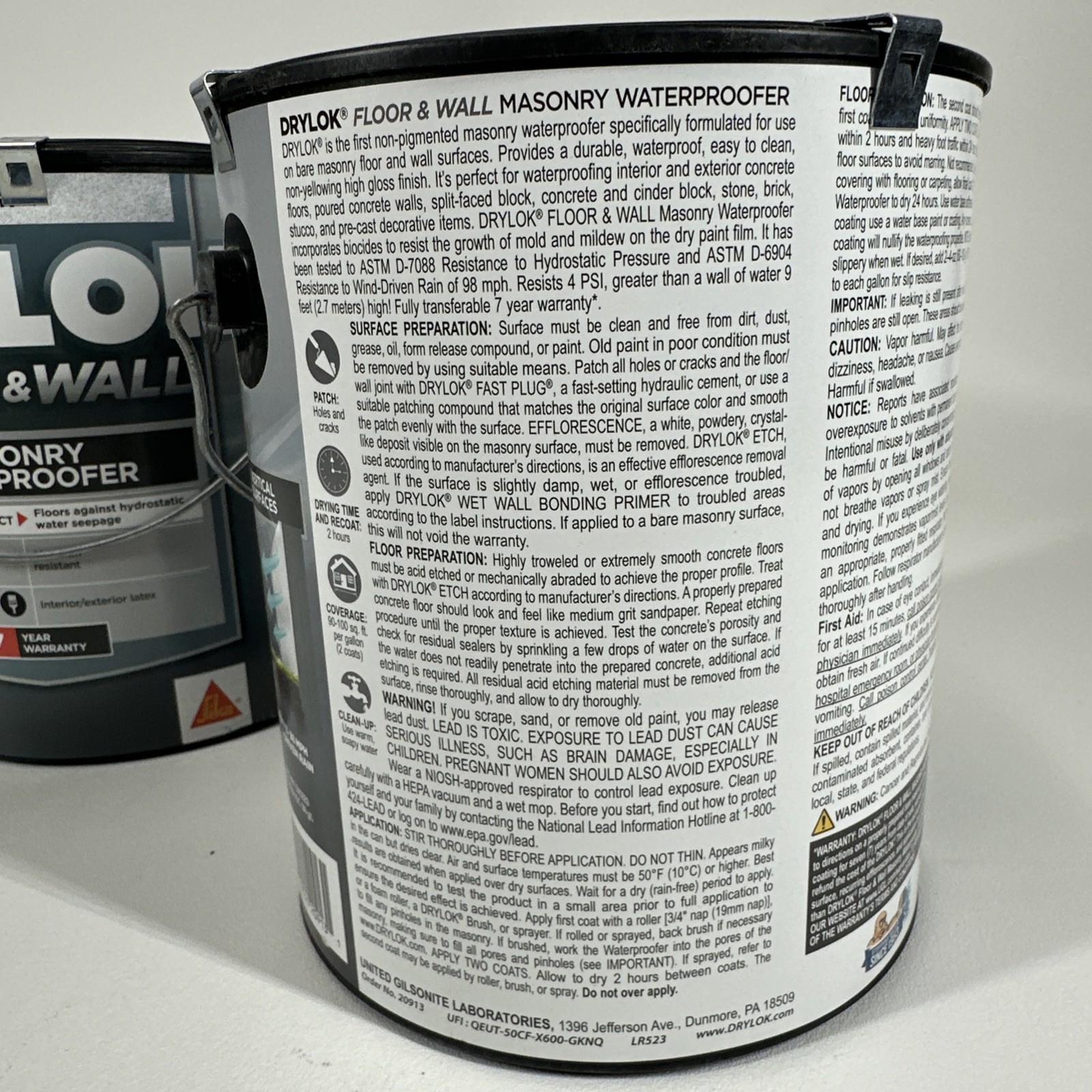 2x Drylok 1 gal. Clear Interior Exterior Floor & Wall Masonry Waterproofer