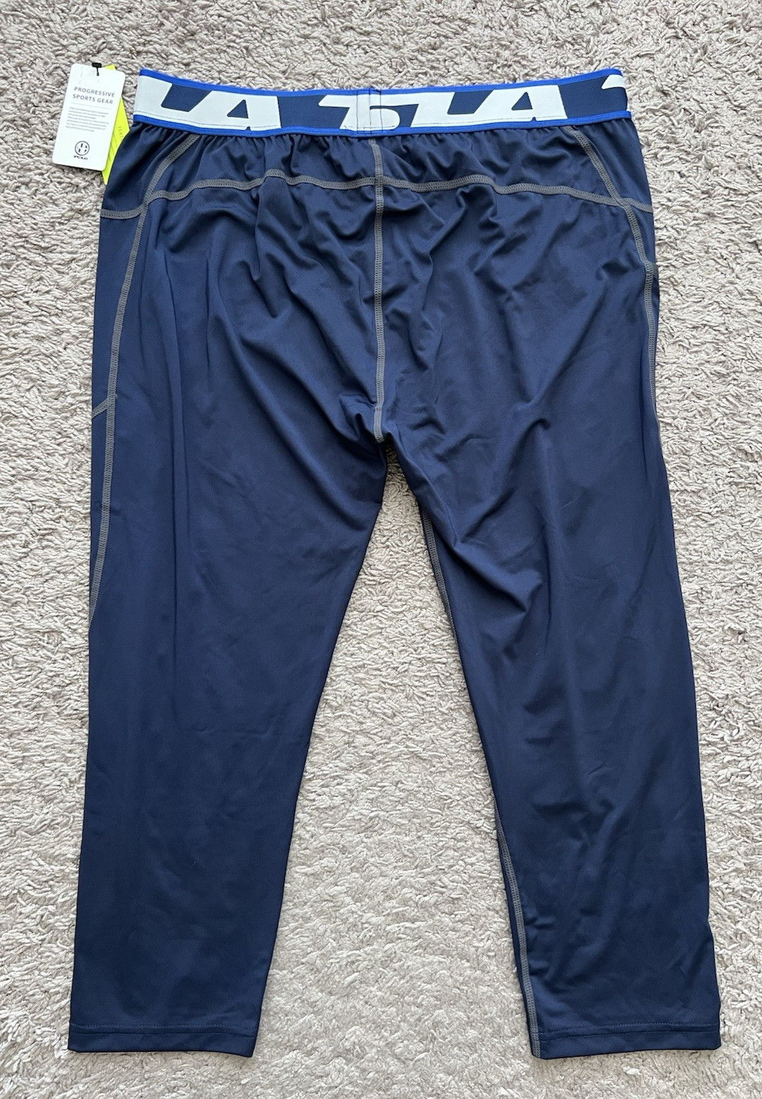 TSLA Men's Compression Tights Pants Baselayer Blue Bottom 2XL NEW