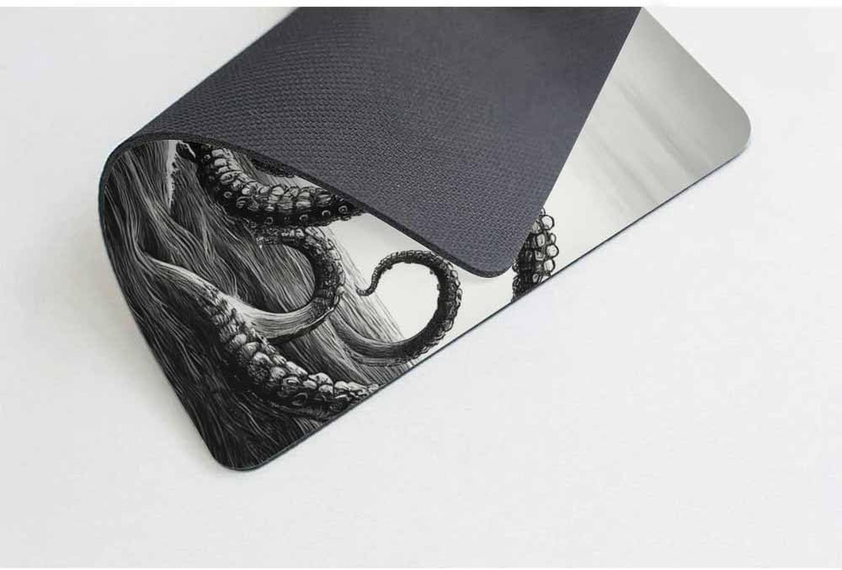 Kraken Mouse Pad - Sail Boat Waves & Octopus - Non-Slip Rubber - Gaming Mouse Pa