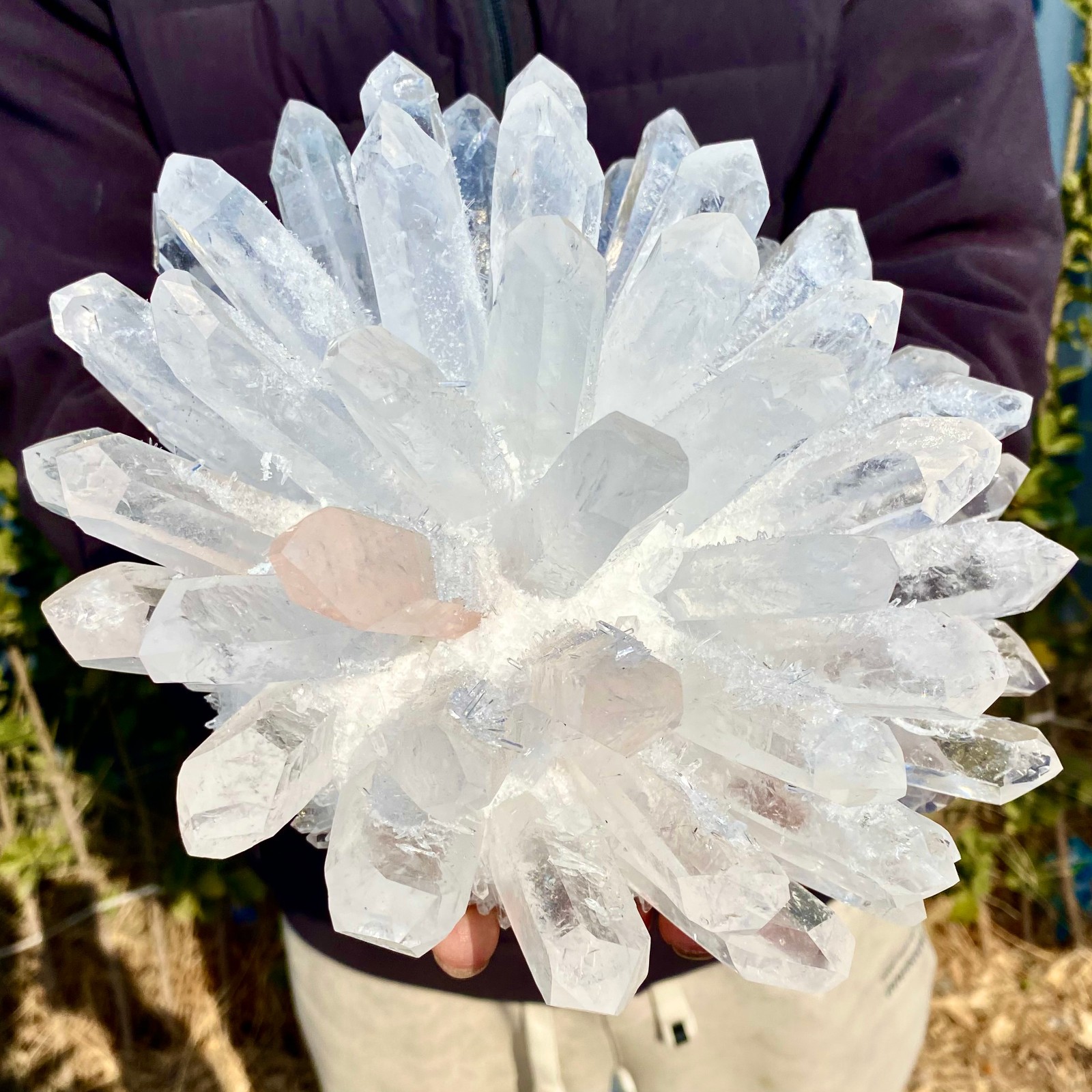 9.98LB New find white phantom crystal quartz cluster mineral specimen healing